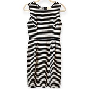 Kate Spade Navy and White Striped Sleeveless Nautical Sheath Dress